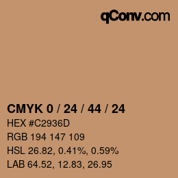 Color code: CMYK 0 / 24 / 44 / 24 | qconv.com