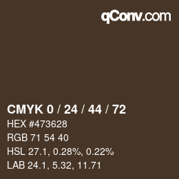Color code: CMYK 0 / 24 / 44 / 72 | qconv.com