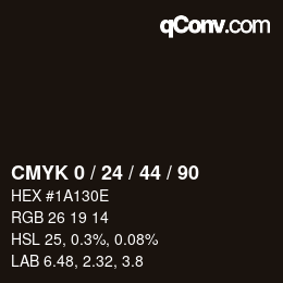カラーコード: CMYK 0 / 24 / 44 / 90 | qconv.com