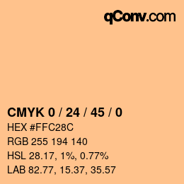 Color code: CMYK 0 / 24 / 45 / 0 | qconv.com