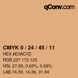 Color code: CMYK 0 / 24 / 45 / 11 | qconv.com