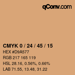 カラーコード: CMYK 0 / 24 / 45 / 15 | qconv.com