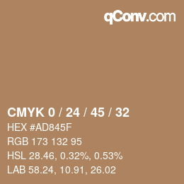 Color code: CMYK 0 / 24 / 45 / 32 | qconv.com