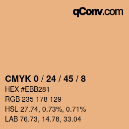 Color code: CMYK 0 / 24 / 45 / 8 | qconv.com