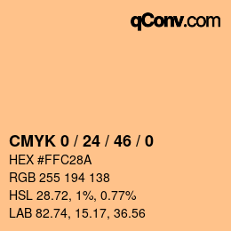 Color code: CMYK 0 / 24 / 46 / 0 | qconv.com