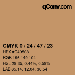 カラーコード: CMYK 0 / 24 / 47 / 23 | qconv.com