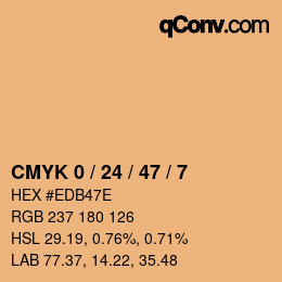 カラーコード: CMYK 0 / 24 / 47 / 7 | qconv.com