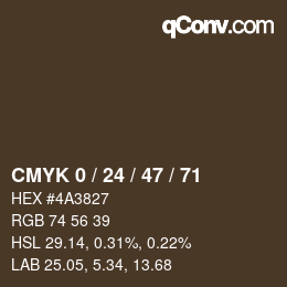 Color code: CMYK 0 / 24 / 47 / 71 | qconv.com