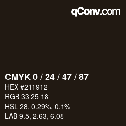 Color code: CMYK 0 / 24 / 47 / 87 | qconv.com