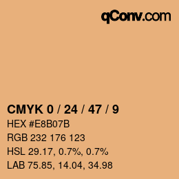 Color code: CMYK 0 / 24 / 47 / 9 | qconv.com