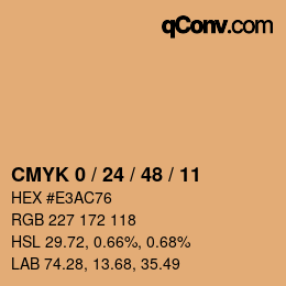 Color code: CMYK 0 / 24 / 48 / 11 | qconv.com