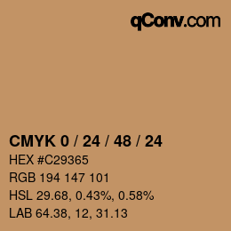 颜色代码: CMYK 0 / 24 / 48 / 24 | qconv.com