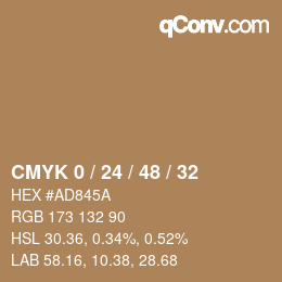 Color code: CMYK 0 / 24 / 48 / 32 | qconv.com