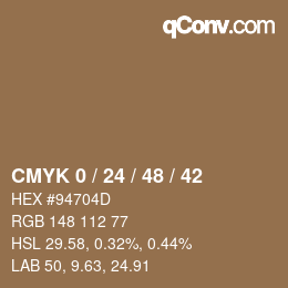 Color code: CMYK 0 / 24 / 48 / 42 | qconv.com