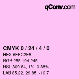 颜色代码: CMYK 0 / 24 / 4 / 0 | qconv.com