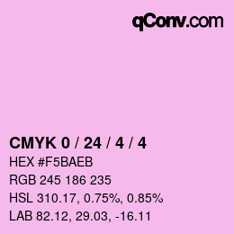 カラーコード: CMYK 0 / 24 / 4 / 4 | qconv.com