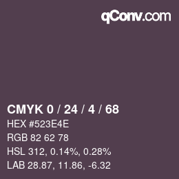 Color code: CMYK 0 / 24 / 4 / 68 | qconv.com