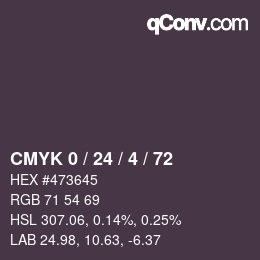 Color code: CMYK 0 / 24 / 4 / 72 | qconv.com