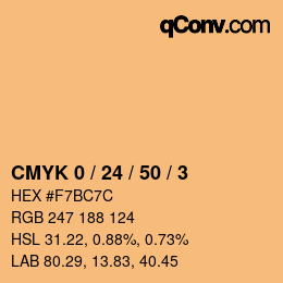 Color code: CMYK 0 / 24 / 50 / 3 | qconv.com