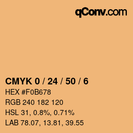 Color code: CMYK 0 / 24 / 50 / 6 | qconv.com