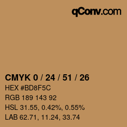Color code: CMYK 0 / 24 / 51 / 26 | qconv.com