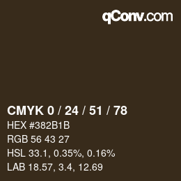 カラーコード: CMYK 0 / 24 / 51 / 78 | qconv.com