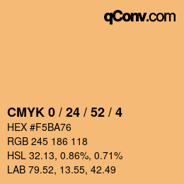 Farbcode: CMYK 0 / 24 / 52 / 4 | qconv.com