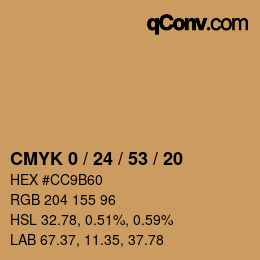 Color code: CMYK 0 / 24 / 53 / 20 | qconv.com