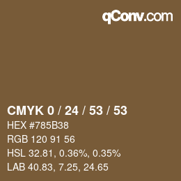 Color code: CMYK 0 / 24 / 53 / 53 | qconv.com