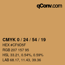 颜色代码: CMYK 0 / 24 / 54 / 19 | qconv.com