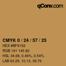 Color code: CMYK 0 / 24 / 57 / 25 | qconv.com