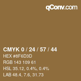 Color code: CMYK 0 / 24 / 57 / 44 | qconv.com