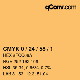 Color code: CMYK 0 / 24 / 58 / 1 | qconv.com