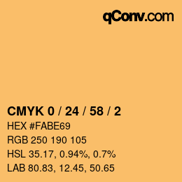 Color code: CMYK 0 / 24 / 58 / 2 | qconv.com