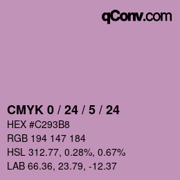 カラーコード: CMYK 0 / 24 / 5 / 24 | qconv.com