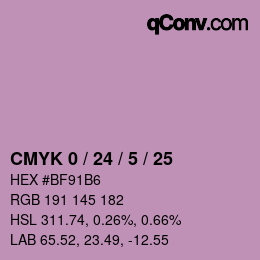 カラーコード: CMYK 0 / 24 / 5 / 25 | qconv.com