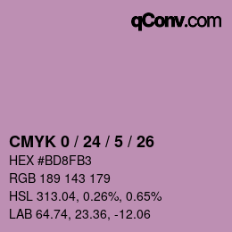 カラーコード: CMYK 0 / 24 / 5 / 26 | qconv.com