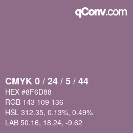 カラーコード: CMYK 0 / 24 / 5 / 44 | qconv.com