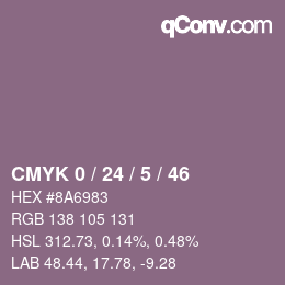 Color code: CMYK 0 / 24 / 5 / 46 | qconv.com