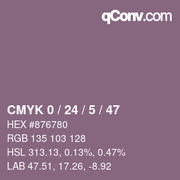 Farbcode: CMYK 0 / 24 / 5 / 47 | qconv.com