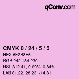 カラーコード: CMYK 0 / 24 / 5 / 5 | qconv.com