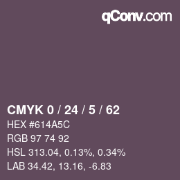 Color code: CMYK 0 / 24 / 5 / 62 | qconv.com