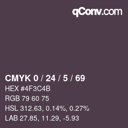 Color code: CMYK 0 / 24 / 5 / 69 | qconv.com