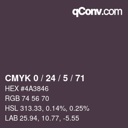 Color code: CMYK 0 / 24 / 5 / 71 | qconv.com