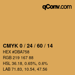 カラーコード: CMYK 0 / 24 / 60 / 14 | qconv.com