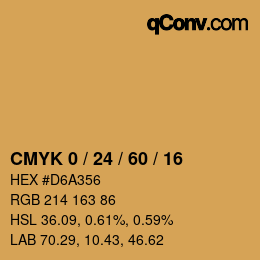カラーコード: CMYK 0 / 24 / 60 / 16 | qconv.com