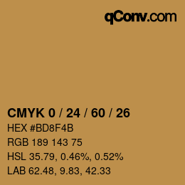 Código de color: CMYK 0 / 24 / 60 / 26 | qconv.com