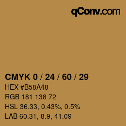 Color code: CMYK 0 / 24 / 60 / 29 | qconv.com