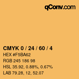 カラーコード: CMYK 0 / 24 / 60 / 4 | qconv.com
