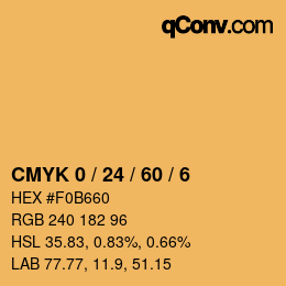 Farbcode: CMYK 0 / 24 / 60 / 6 | qconv.com